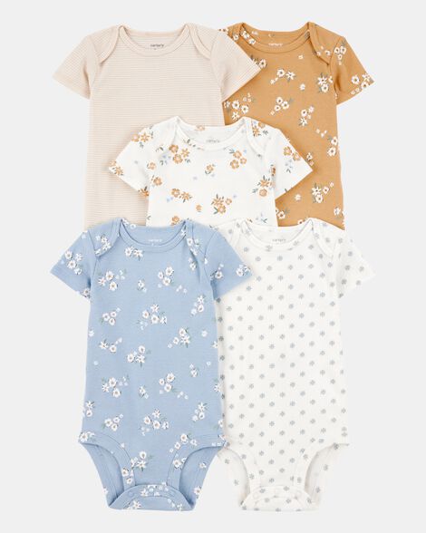 Pack 5 bodies Floral Manga Corta