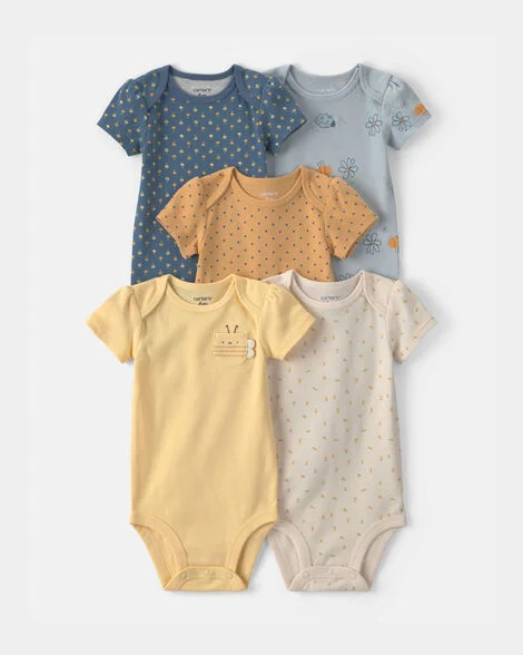 Pack 5 bodies Floral Amarillo